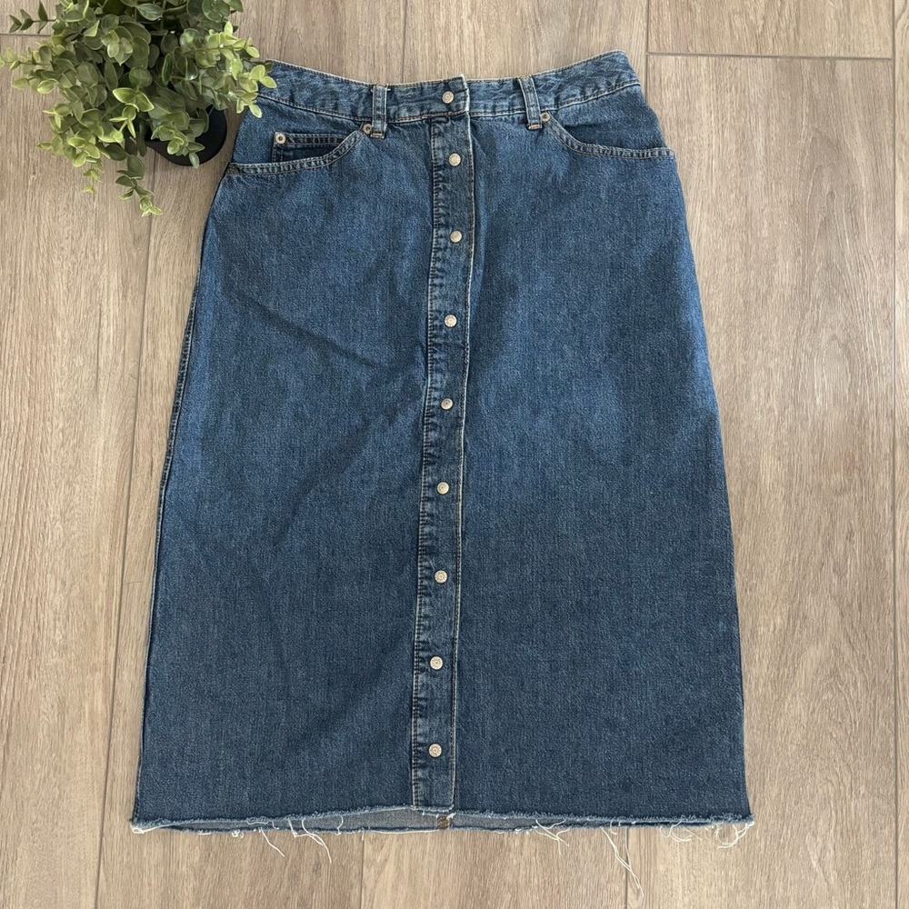 Vintage Gap Jean Skirt Size 6 Y2K Denim Long A Line Minimalist Western Rodeo